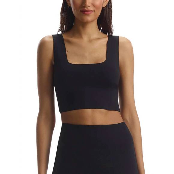 NEW COMMANDO neoprene squareneck crop top in black - Picture 1 of 2